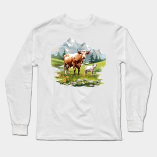 Farm Cow Art Long Sleeve T-Shirt